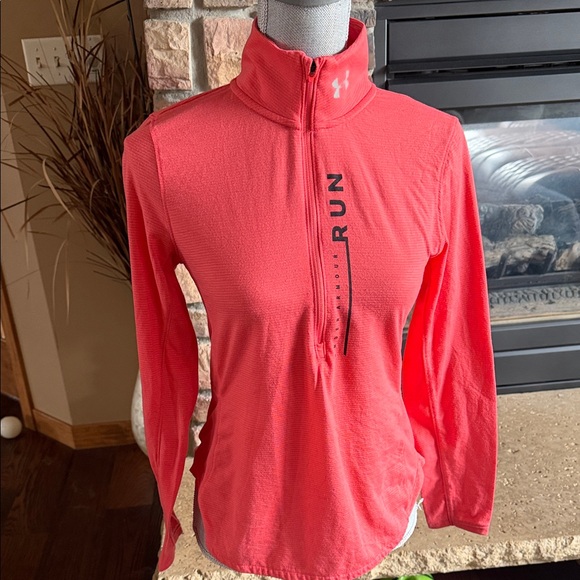 Under Armour Tops - Under Armour Bright Coral Long Sleeve Women's Top 1/2 zip Women sz S
